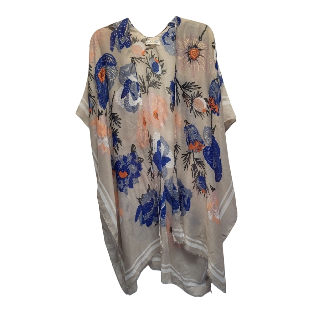 Woven Heart Multicolor Lightweight Duster